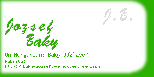 jozsef baky business card